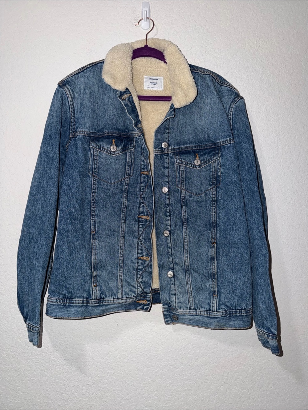 Old Navy Boyfriend Sherpa denim Jacket